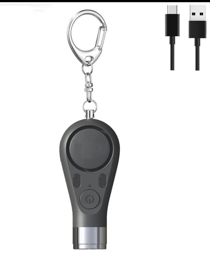Rechargeable 130 Db Keychain Alarm, Black