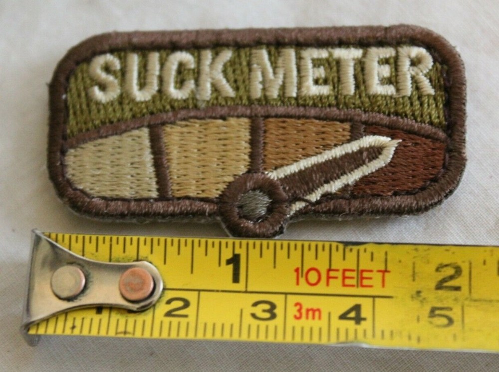Lot of 10 Suck Meter Morale Patch 2" Mil-Spec Monkey Hook and Loop Back