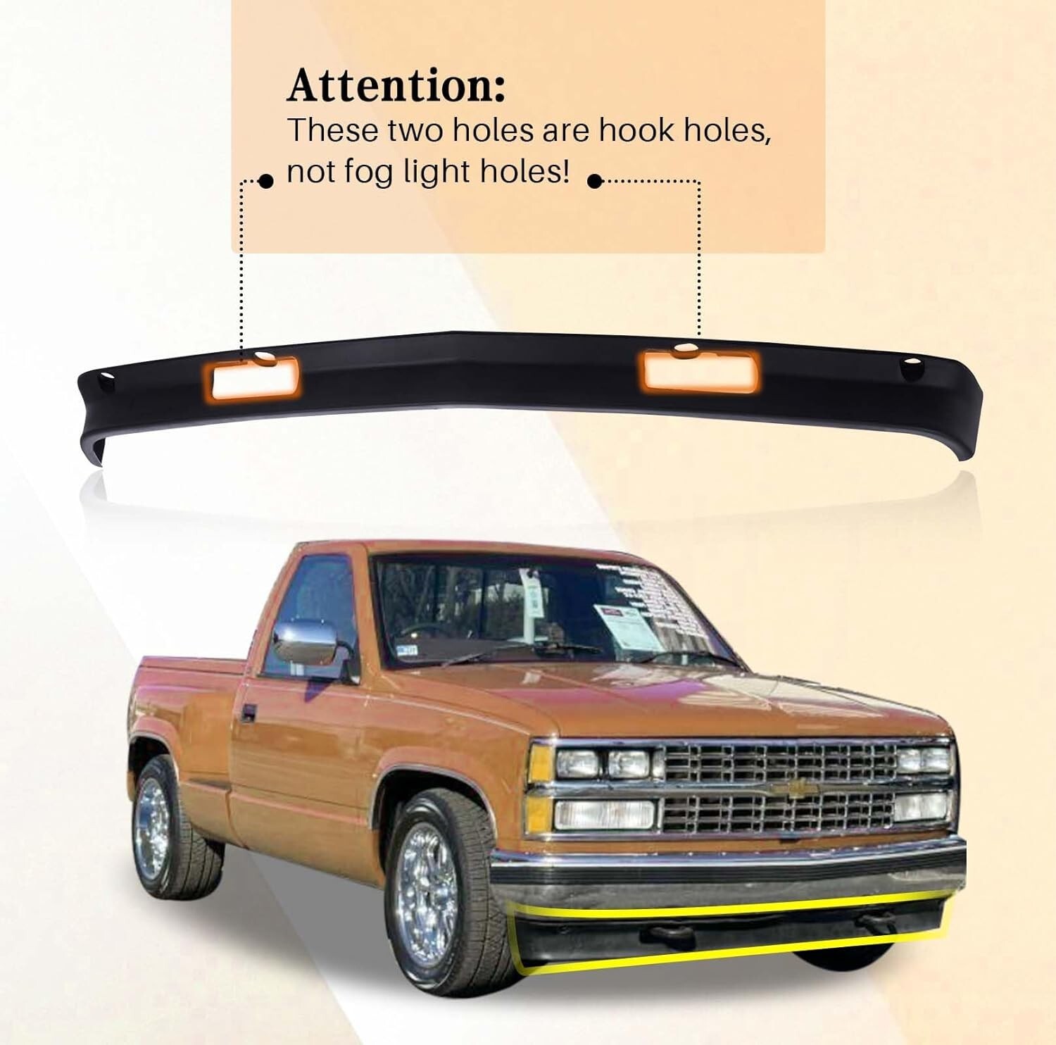 Bumper Valance Air Dam Deflector For 88-98 Chevy GMC C/K 1500 2500 3500 Pickup