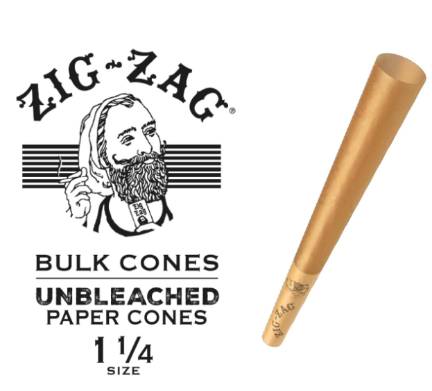 Zig-Zag® Unbleached Paper Cones 1 1/4 Size 200 Pack Fast Shipping