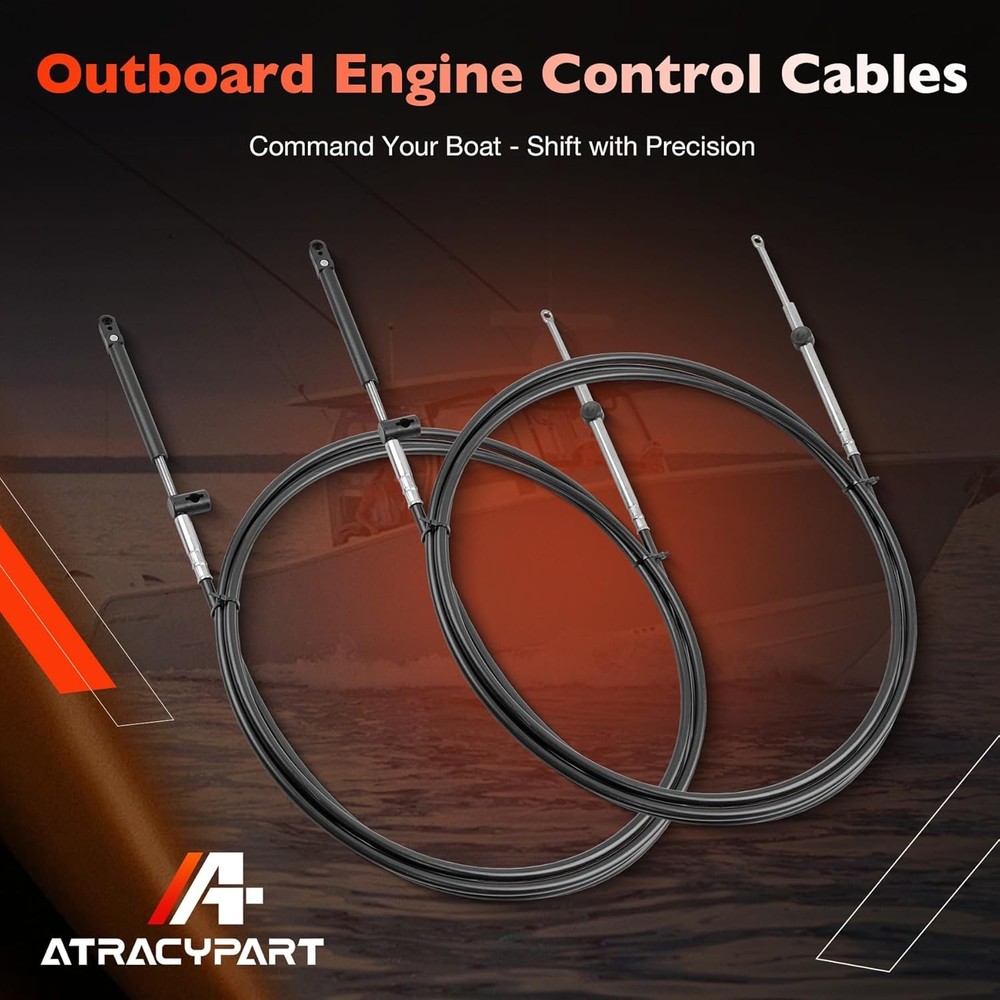 2PCS 10FT Outboard Throttle Cable Gen I Control Shift Cables For Mercury Mariner