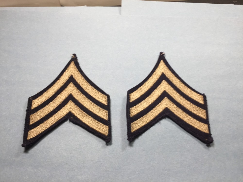 Vintage WWII era US Army - Sergeant Chevrons (silver) 2 pcs