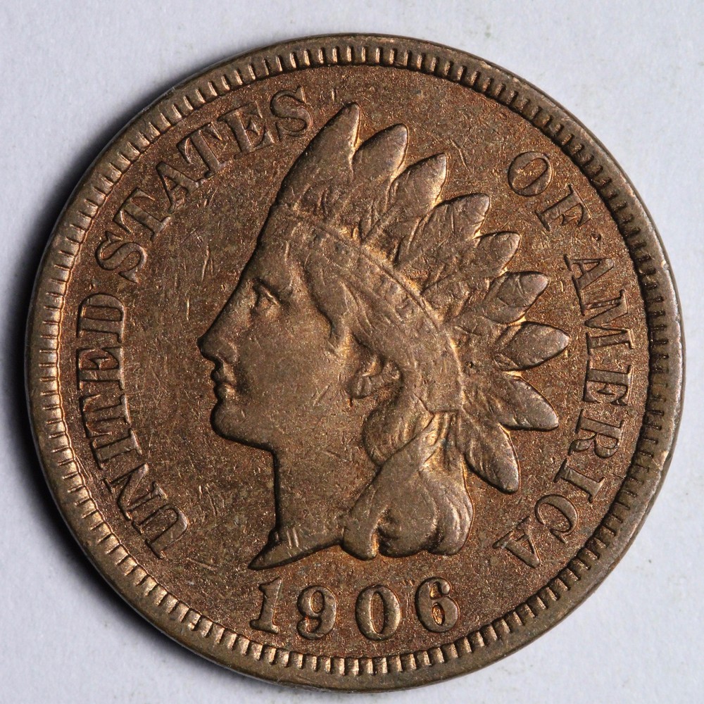 1906 Indian Head Cent Penny AU E146 VATR
