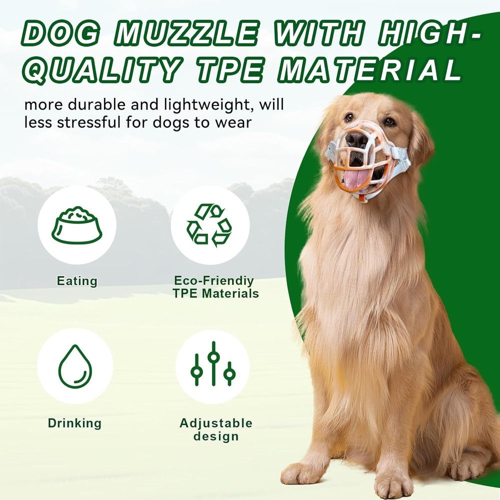 Dog Basket Muzzle Allows Panting Drinking, Sturdy Lightweight Orange Size 3