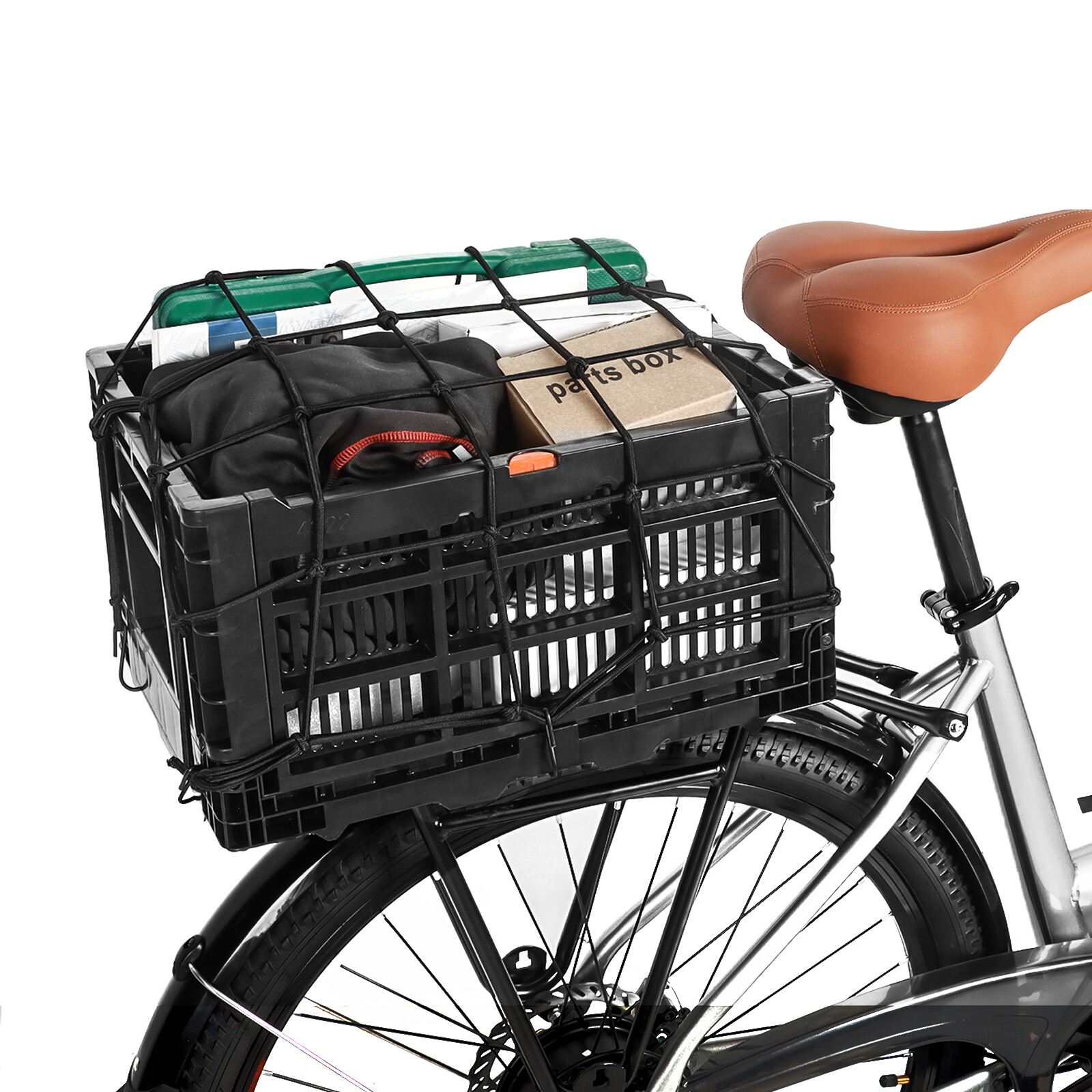 Bike Basket Rear 35L Large Capacity Foldable Bike Storage for Shopping Outings
