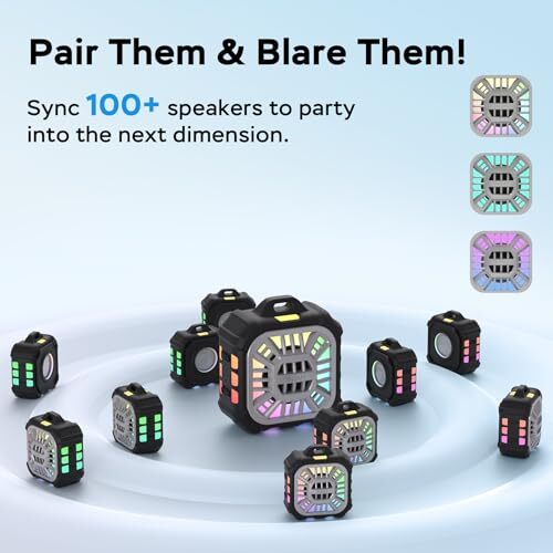 Bluetooth Speaker,IPX7 Waterproof,Portable,Shower Speaker, Wireless Sync Black