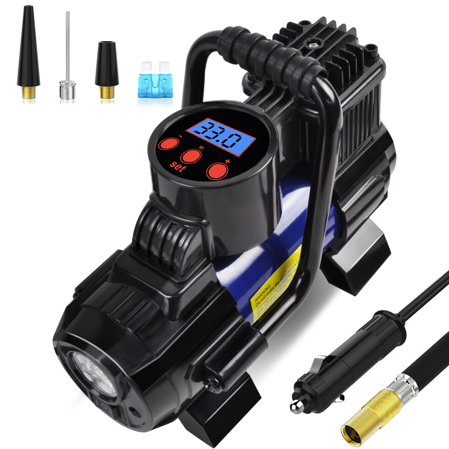 Heavy Duty Portable Air Compressor Car Tire Inflator Electric Auto 12V DC 150PSI