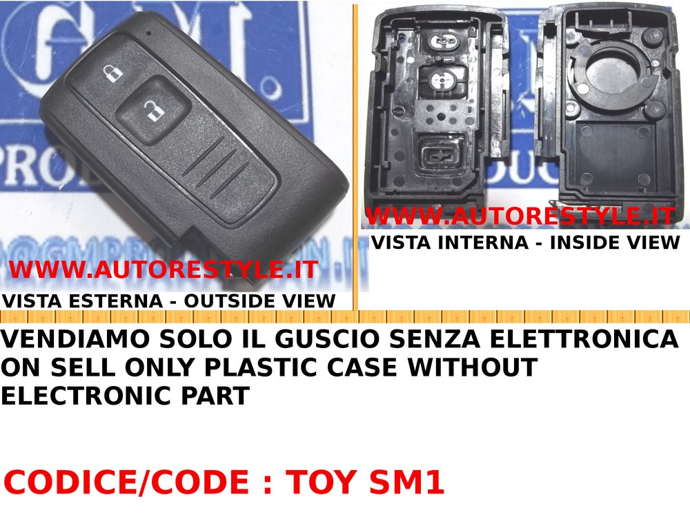 Cover shell for key electronics remote control 2 and 3 buttons Toyota Prius