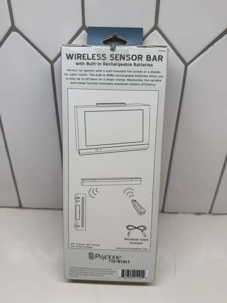 Psyclone Essentials Nintendo Wii Wireless Sensor Bar - NEW SEALED