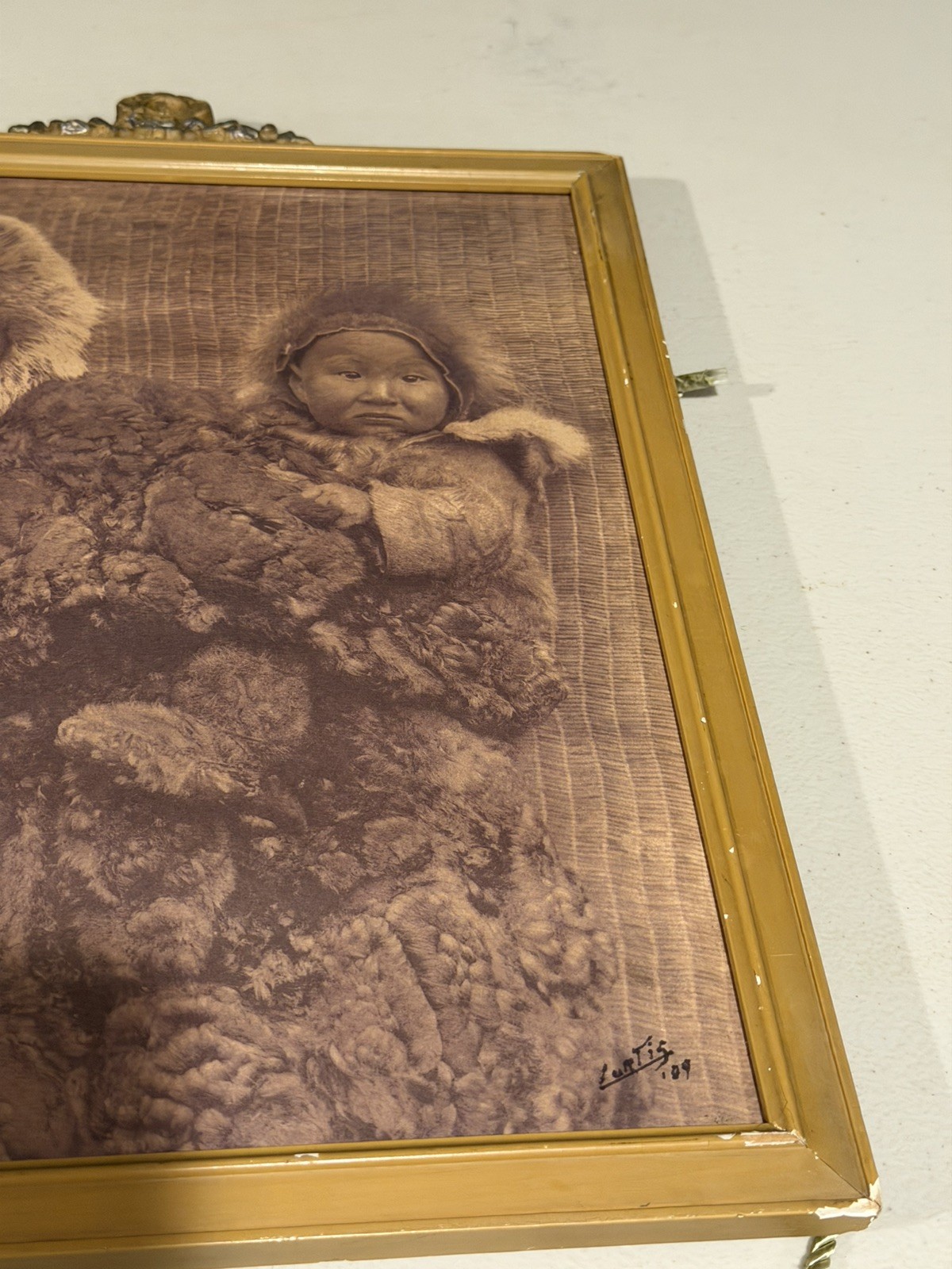 VINTAGE EDWARD CURTIS PHOTO / WOMAN & CHILD NUNIVAK/ ALASKA INUIT, ESKIMO