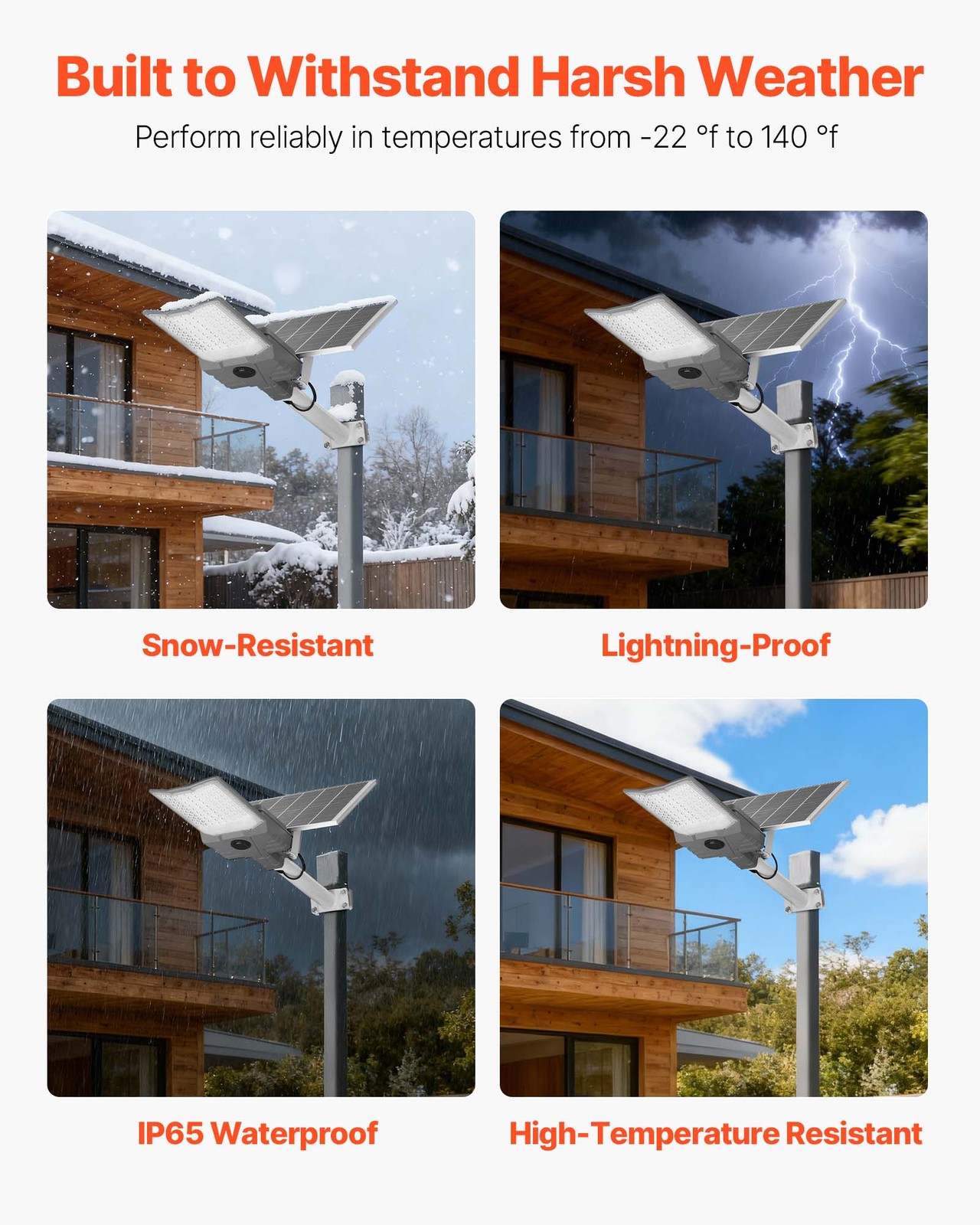 VEVOR 12000W Solar Street Light Outdoor 900000LM Parking Lot Light Dusk to Dawn