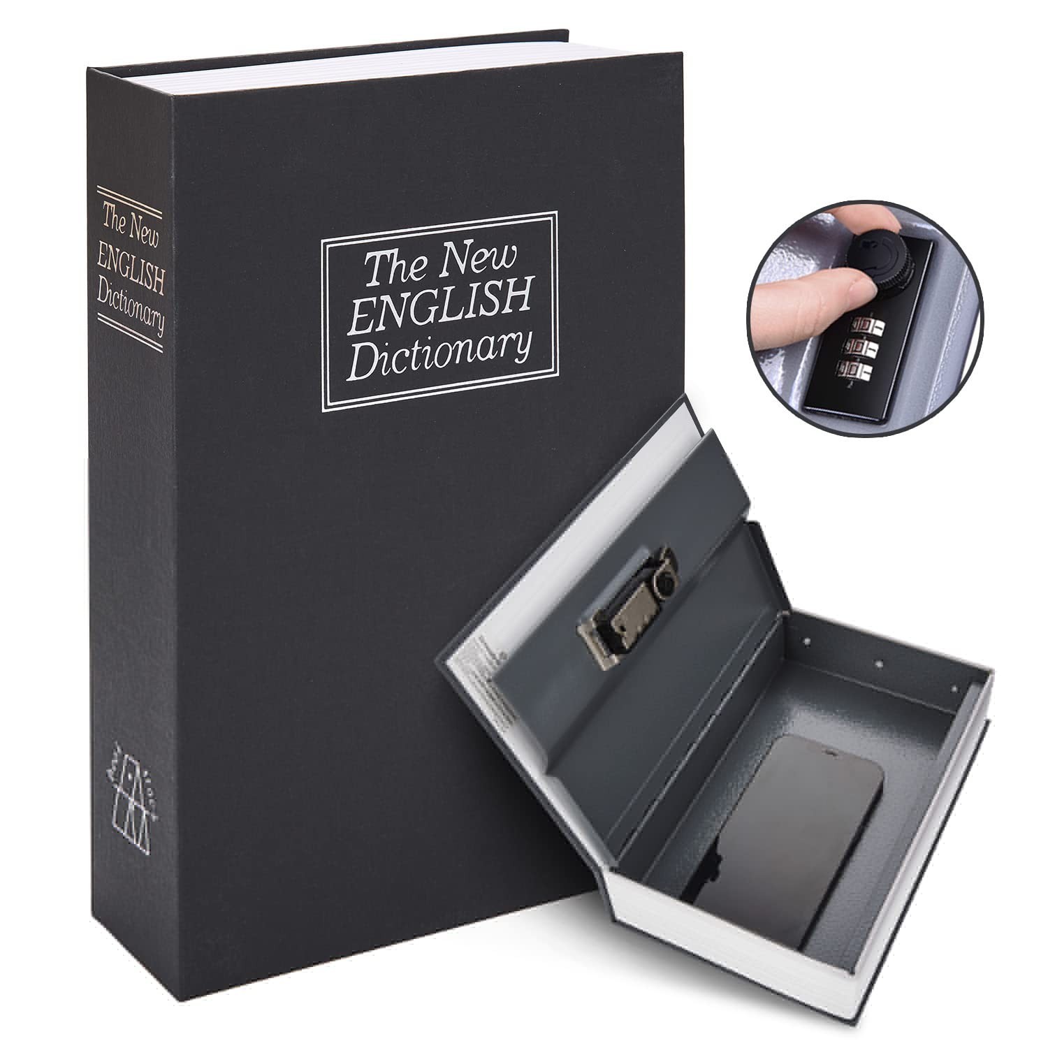 Diversion Book Safe Secret Storage Box Fake Book with Combination Lock Hidden