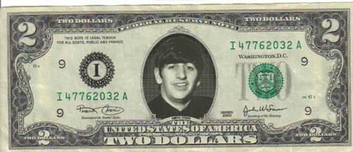 Beatles Ringo Starr $2 Dollar Bill Mint! Rare! $1…