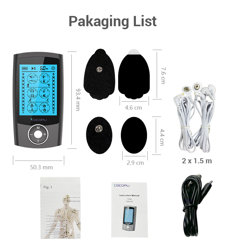 COCOPU 24 Modes Tens Unit Muscle Stimulator Machine Pulse Massager Pain Relief