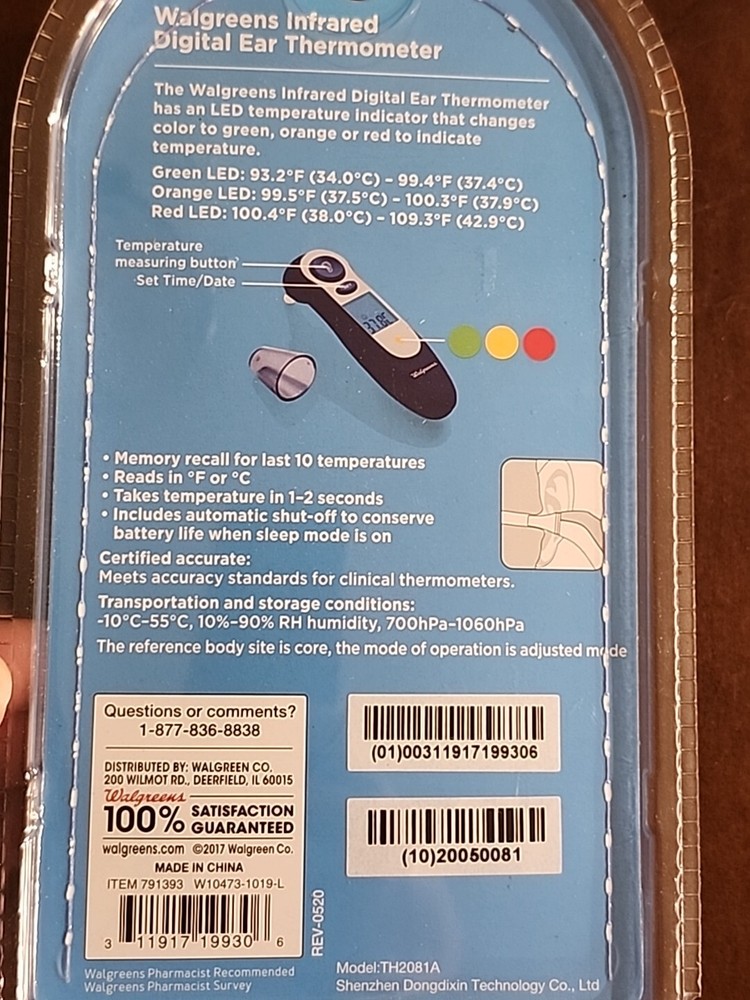 Walgreens Infrared Ear Digital Thermometer New