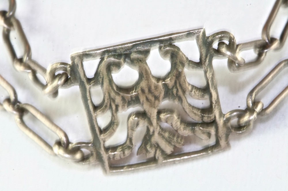 VINTAGE PARENTI STERLING SILVER FLEIR DE LIS EAGLE DEVIL BELT
