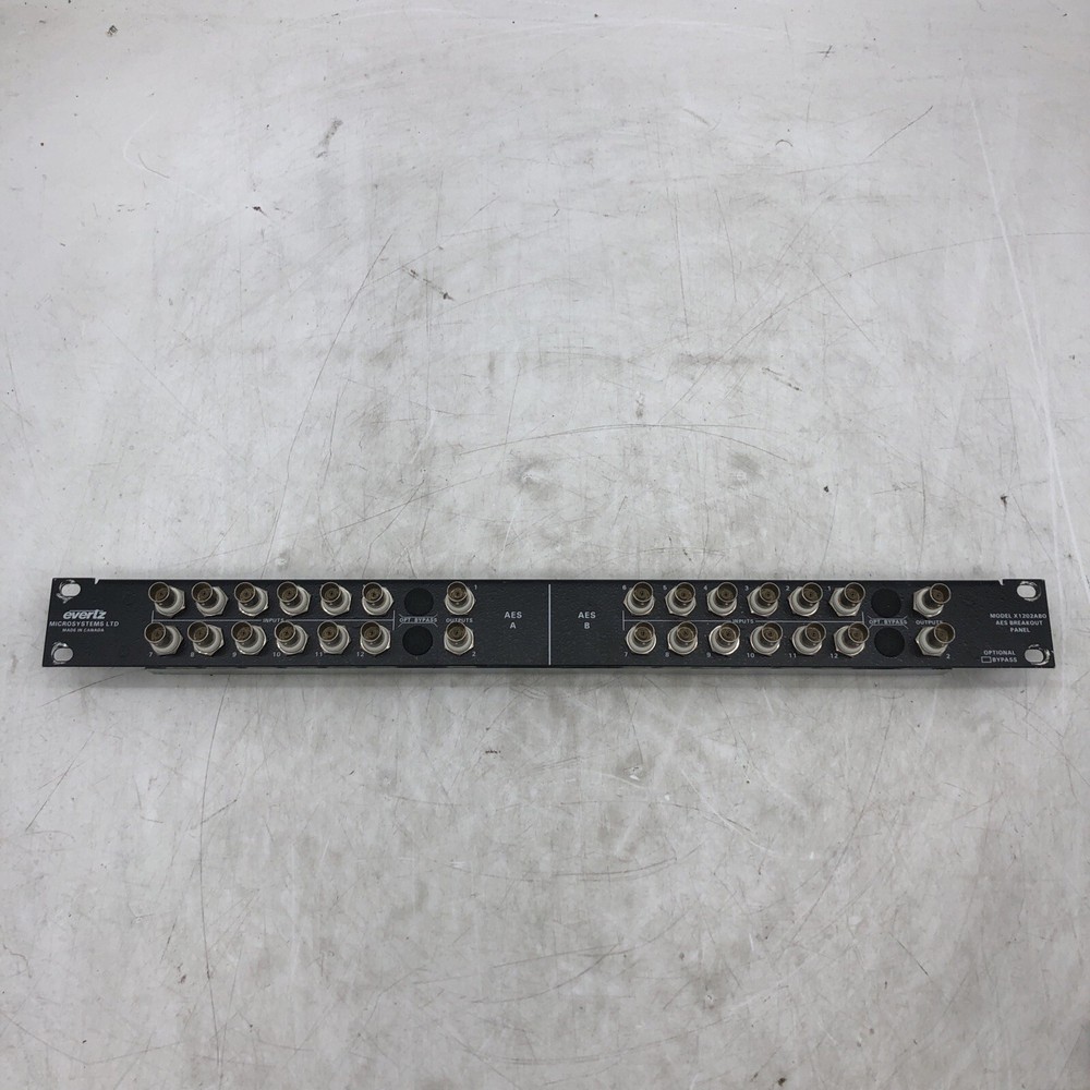 Evertz  Micro Systems   Model # X1202ABO AES Breakout Panel UNTESTED READ