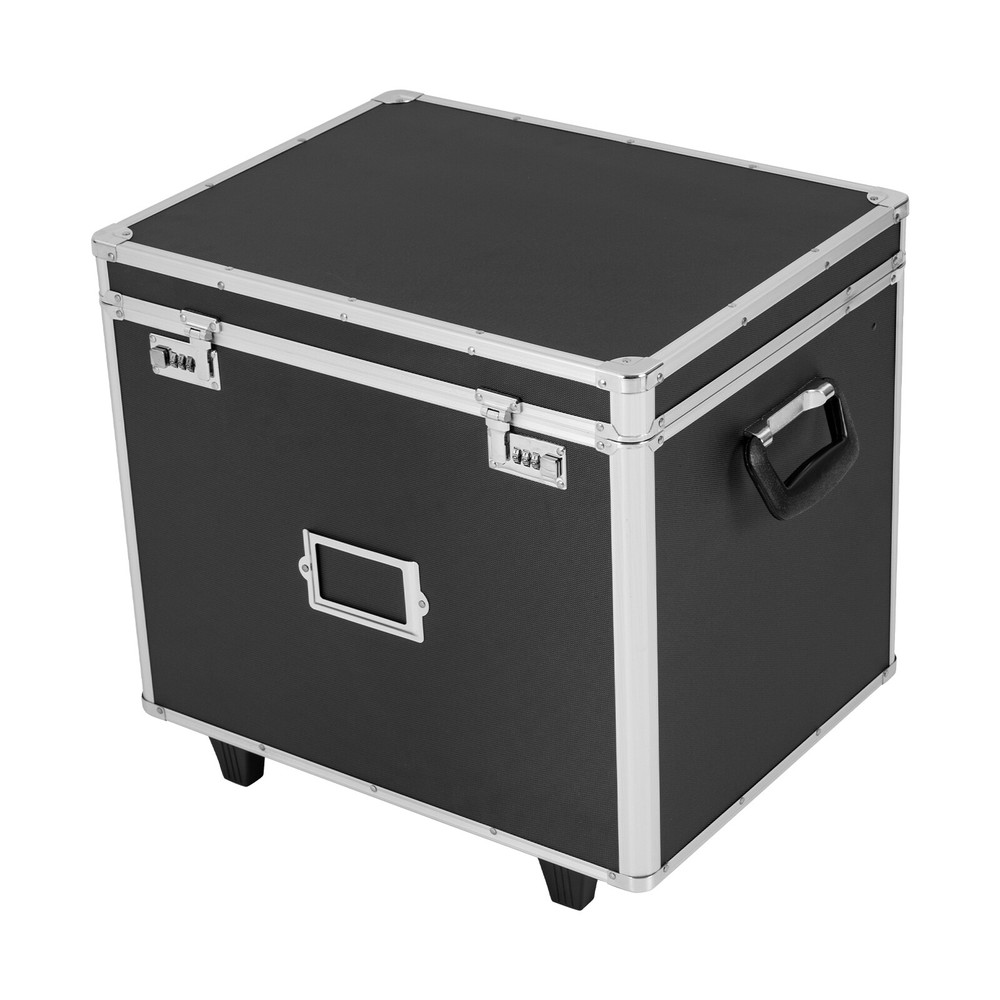 Aluminum Alloy File Lock Box, Hand pull File Case Locking Mobile Business Box