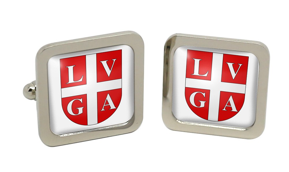 Lugano (Switzerland) Square Cufflink in Chrome Box