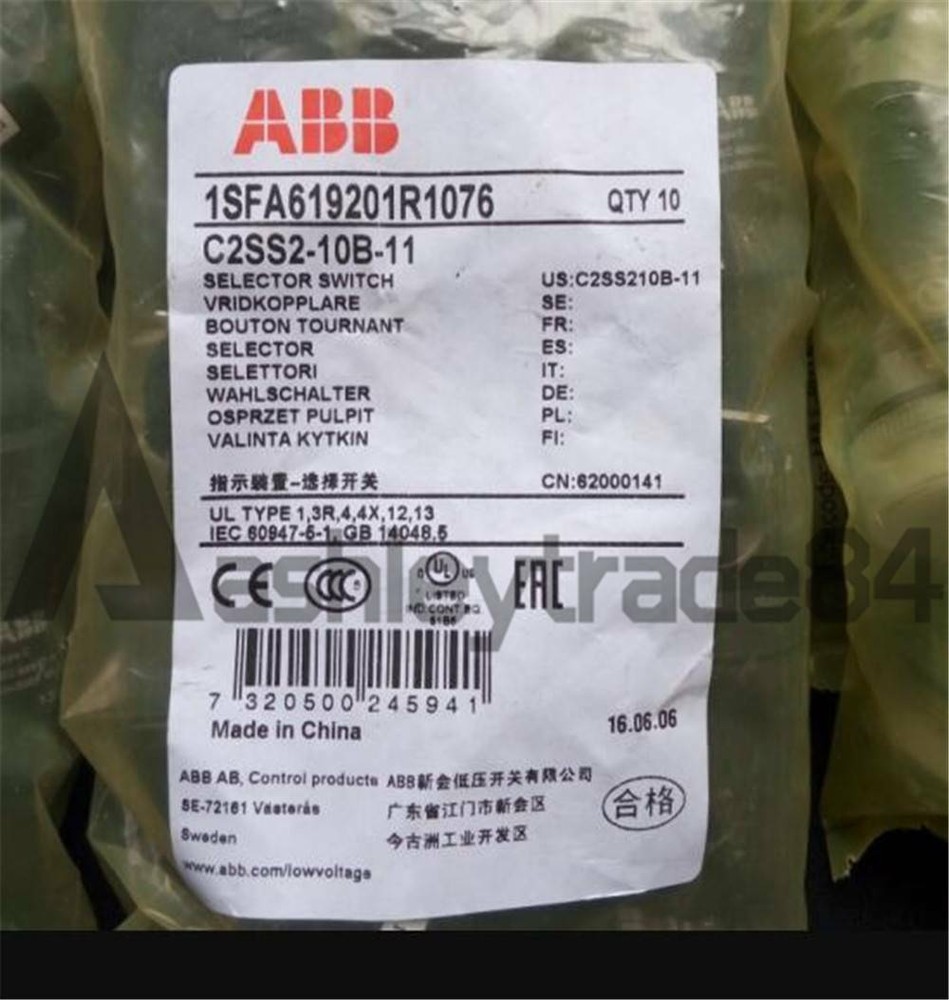 10PCS ABB Two-position Selector Switch C2SS2-10B-11 Self-locking Type New