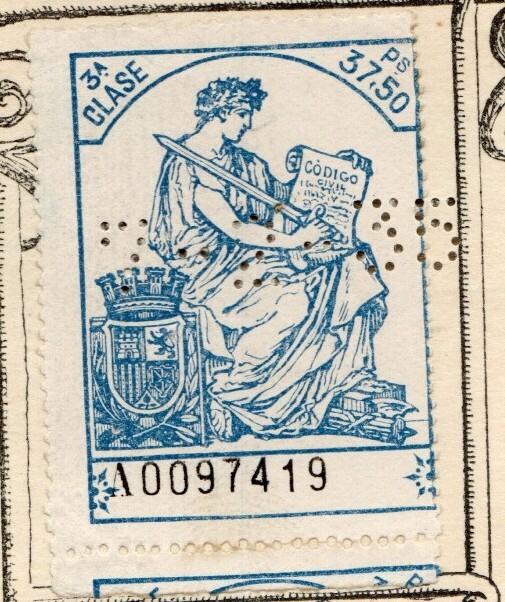 SPAIN 2 DIFFERENT REVENUE STAMPS