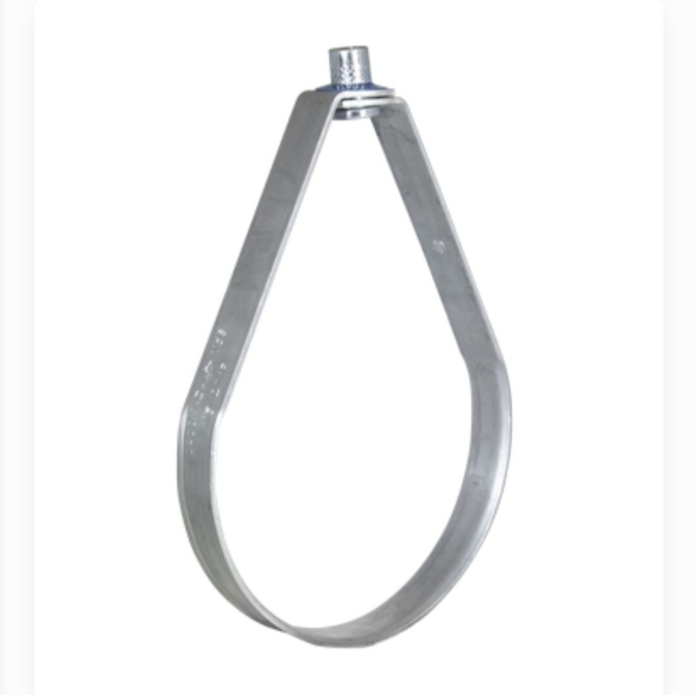 Unipipe 90mm 3 1/2'' Galvanized Loop Hanger 3/8'' Nut CLH90