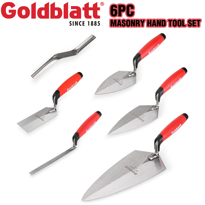 Goldblatt 6PCS Masonry Hand Tool Set Brick Trowel Pointing Trowel Margin Trowel