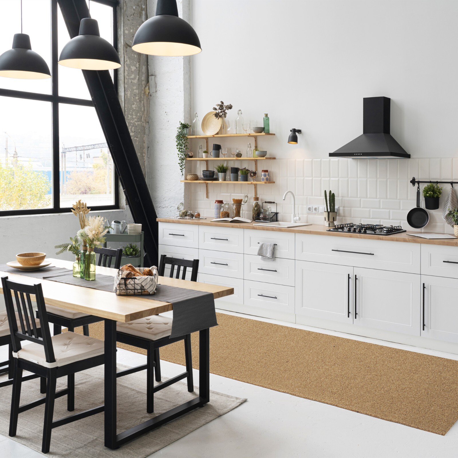 Runner Rug 2 x 6, 3 x 10 ft Hallway Non Slip Rubber Rugs for Kitchen Carpet