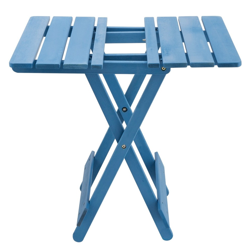 Folding Wood Patio Side Table Fully Assembled Square Outdoor End Table Backyard