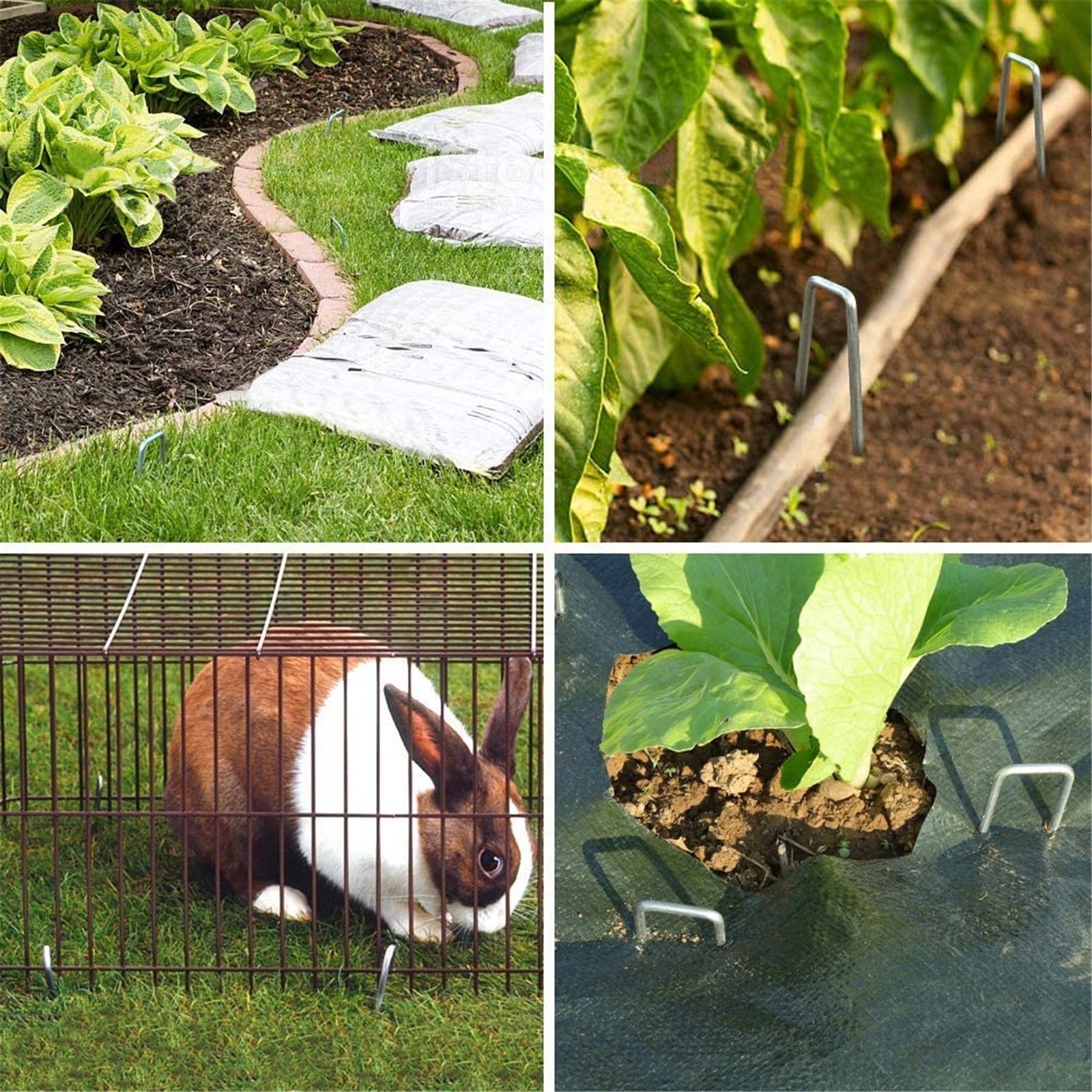 500 Pack 11 Gauge 6" Garden Stakes Landscape Staples Galvanized Sod Staples