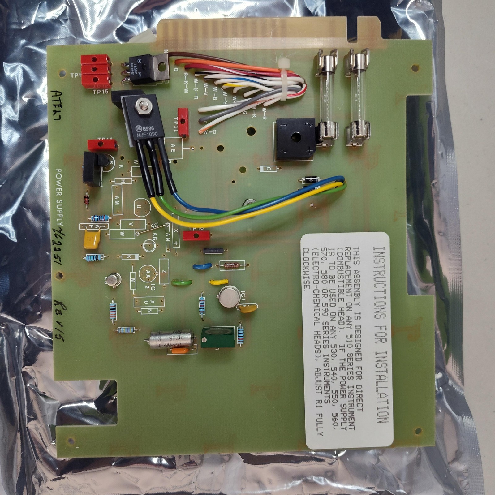 MSA Mine Safety Appliances 462249 Power Supply Circuit Board FR-4 PCB Assembly