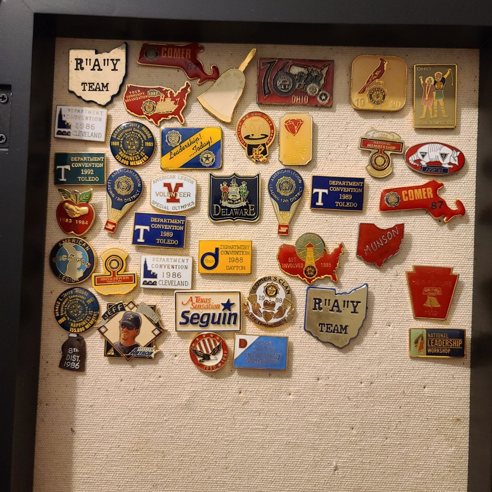 Wall Hanging Of Various Pins