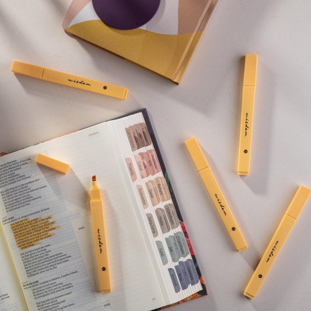 DIVERSEBEE Bible Highlighters with Soft Chisel Tip, 5 Pack 5 Pack, Yellow