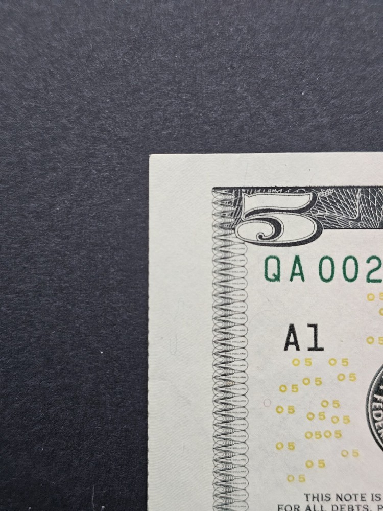 Star Note Miscut Five Dollar Bill 2021 5$