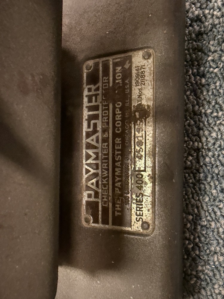 Vintage Paymaster Check Writer & Protector Printer Machine Series 400