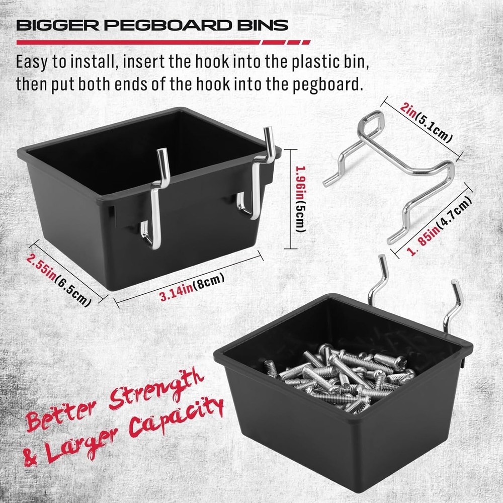 121 Pcs Pegboard Hook Assortment PegBoard Accessories, PegBoard Hooks, Pegboard