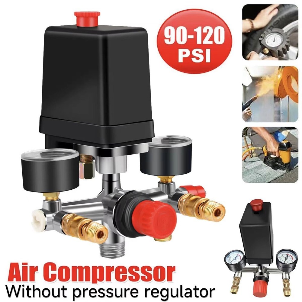 Air Compressor Pressure Control Switch Gauges Bracket without pressure regulator
