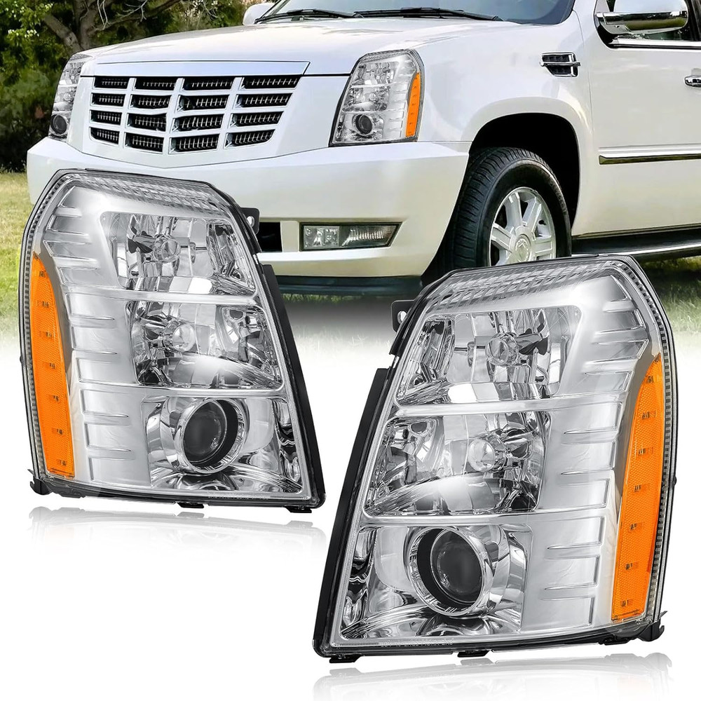 Headlight Assembly Compatible with 2007-2014 Cadillac Escalade/2007-2014 Escalad