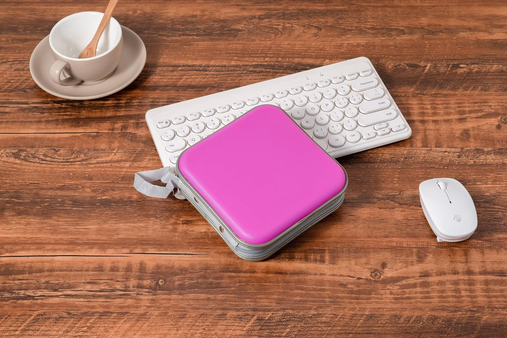 Sturdy CD Case, Hard Plastic CD Holder within Compact 32 CD Sleeves, 32 DVD S...