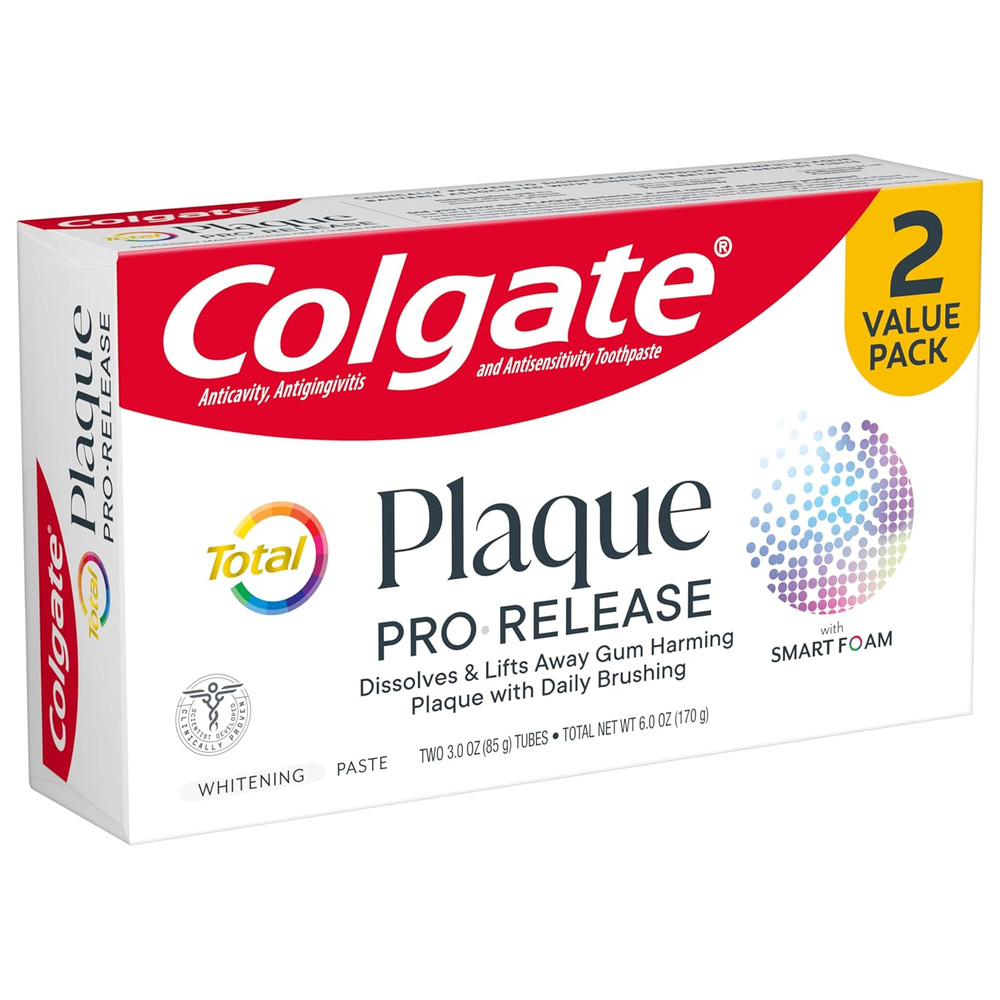 Total Plaque Pro Release Whitening Toothpaste, 2 Pack, 3.0 Oz Tubes