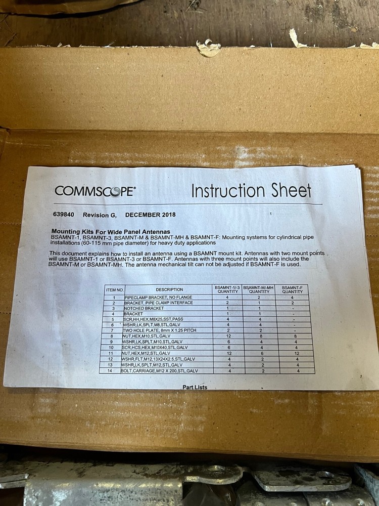 Commscope, BSAMNT-3 Antenna Down-tilt Mounting Kit