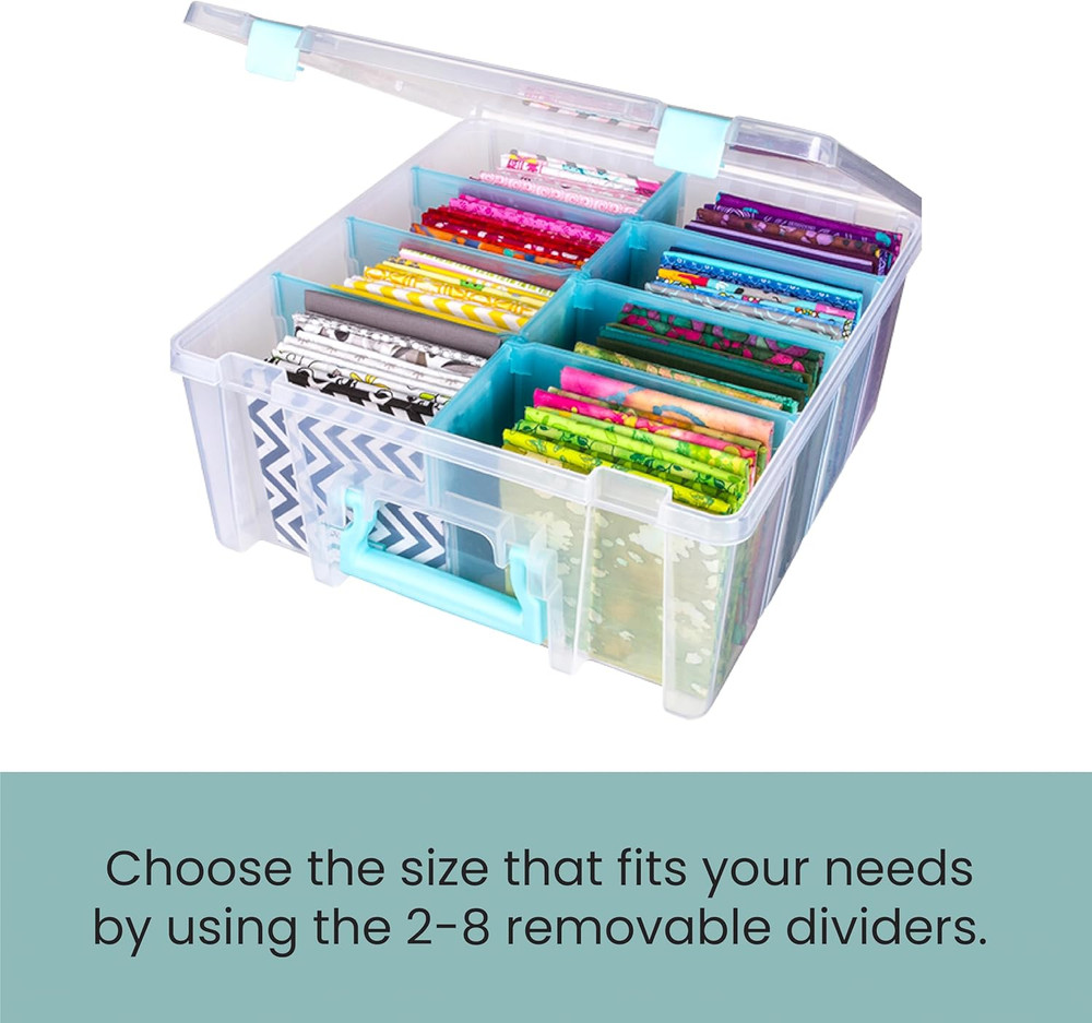 Super Satchel Double Deep Compartment Box - Art Storage with 8 Removable Compart