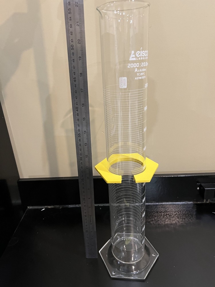 Eisco Labs 2000ml Graduated Cylinder with Protective Collar, ASTM, Class A