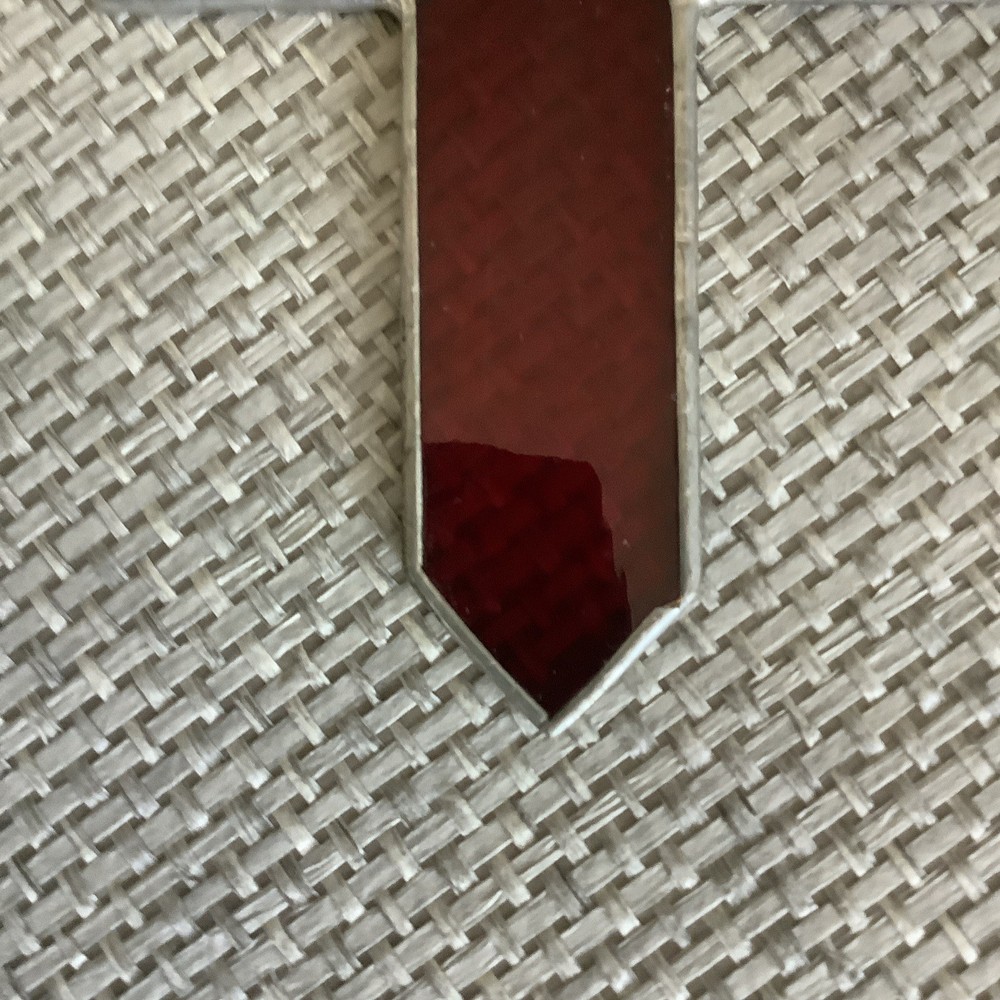 Small Red Stained-glass Crucifix With Hook For Window Display