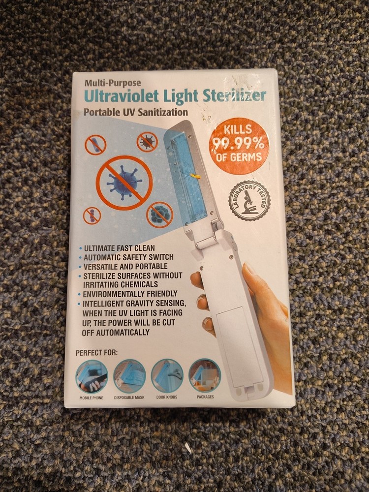Ultraviolet Light Sterilizer Multi-Purpose PortableUVSntztn Kills 99.99% Germs