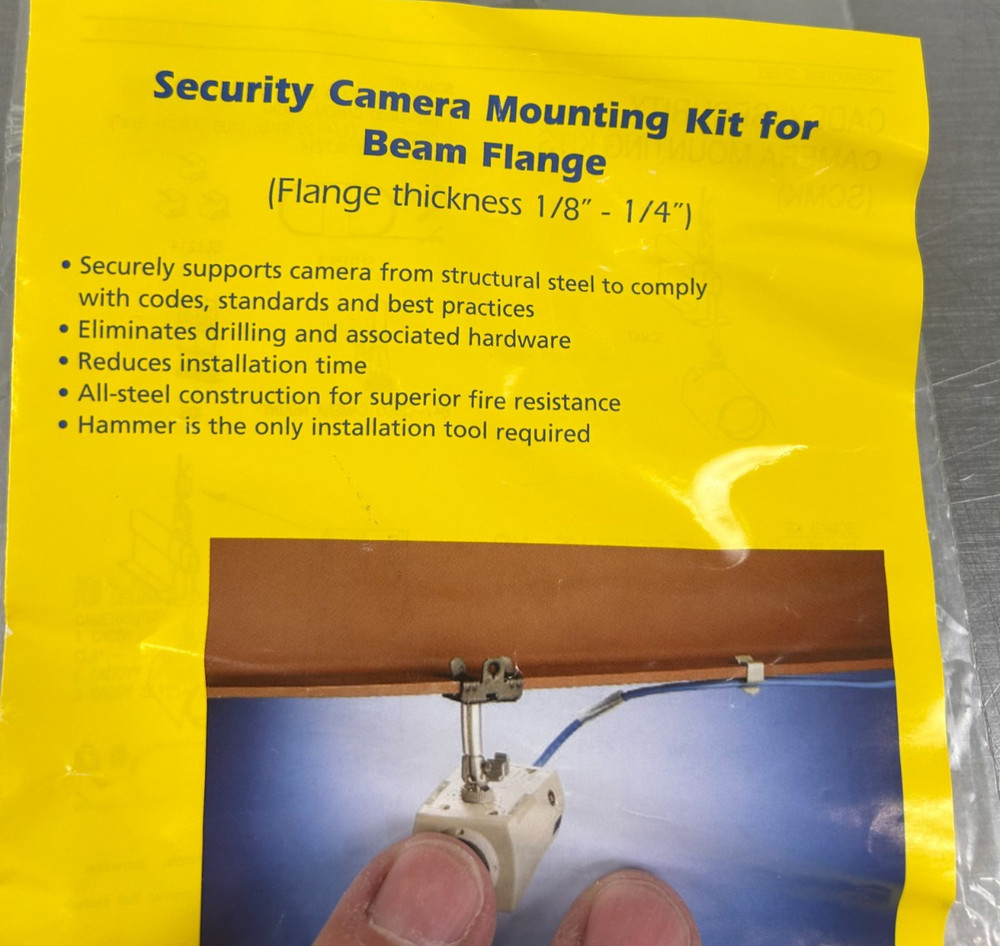 Erico Caddy Security Camera Mounting Kit for Beam Flange SCMKB New