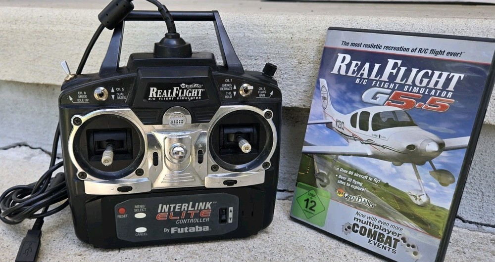 Futaba RealFlight R/C Flight Simulator Interlink Elite USB Controller +GAME G5.5