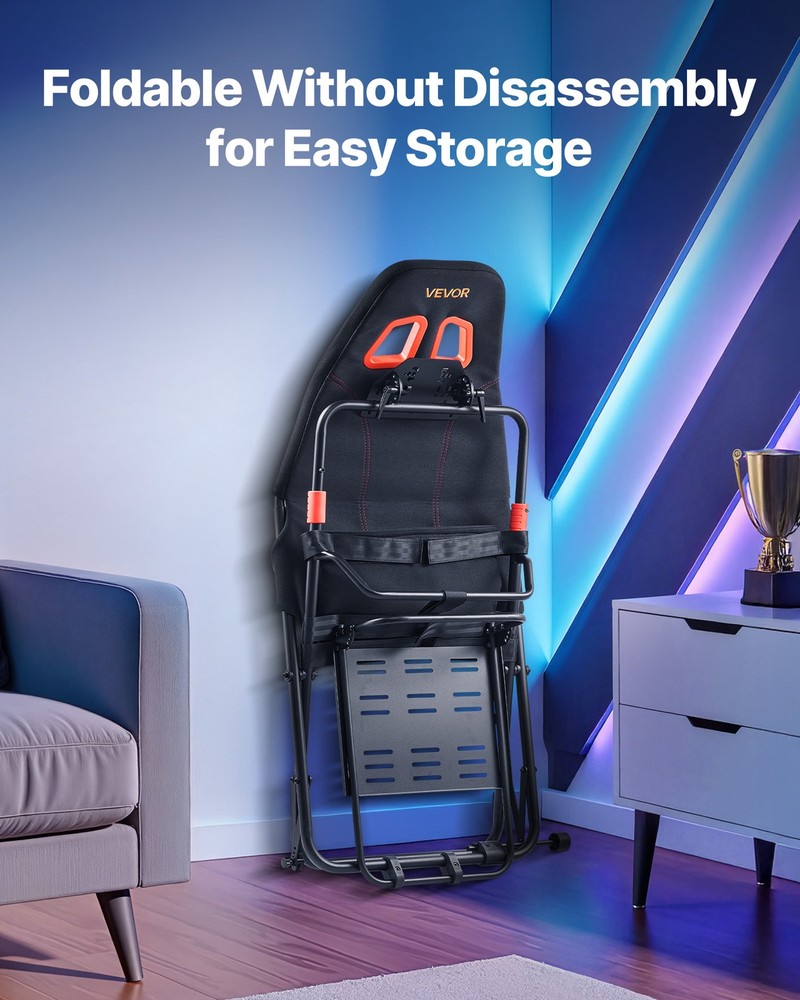 VEVOR Portable Racing Wheel Stand Foldable Fit Logitech Thrustmaster Fanatec