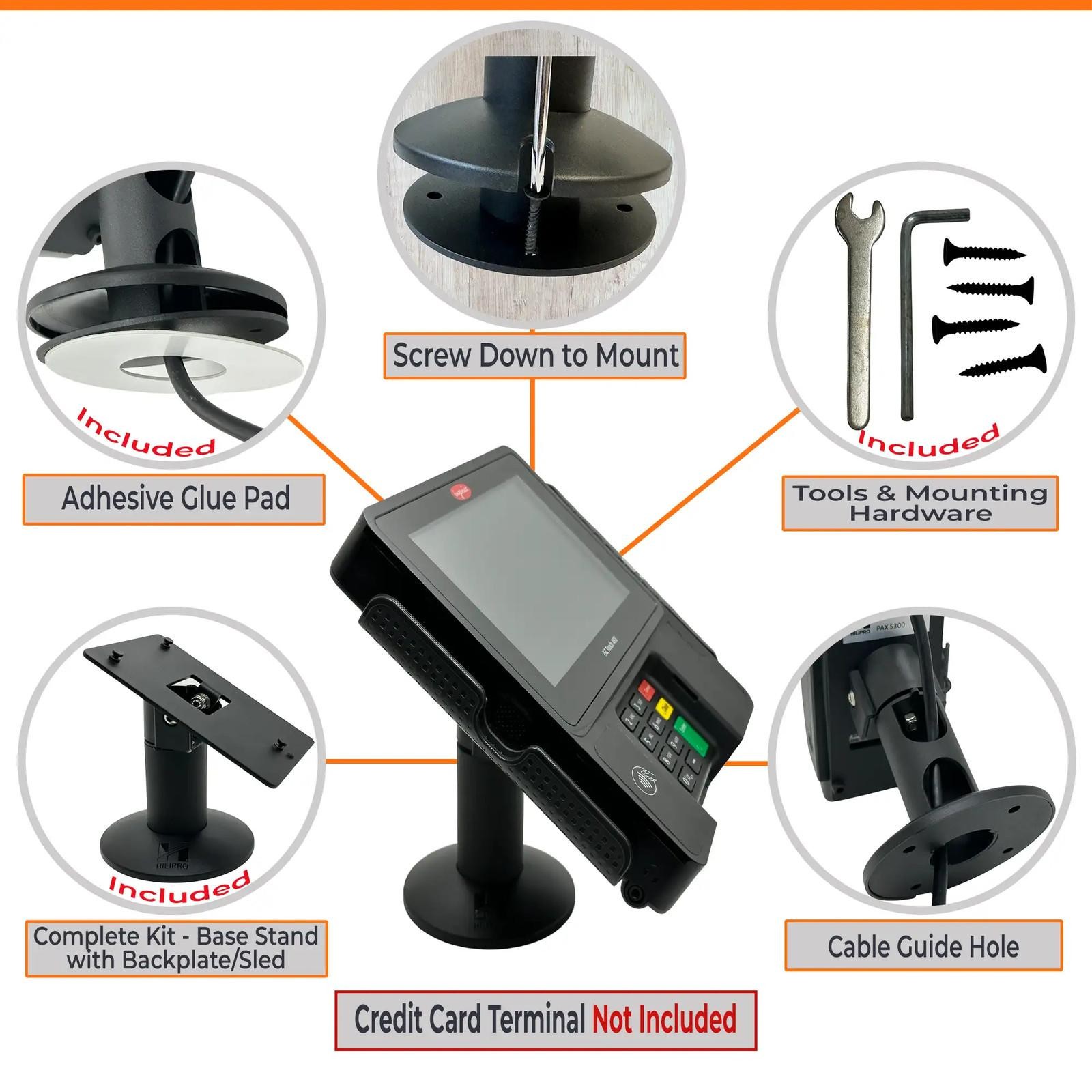 Hilipro POS Stand for Ingenico ISC480 - Swivel and Tilts -Point of Sale Stand
