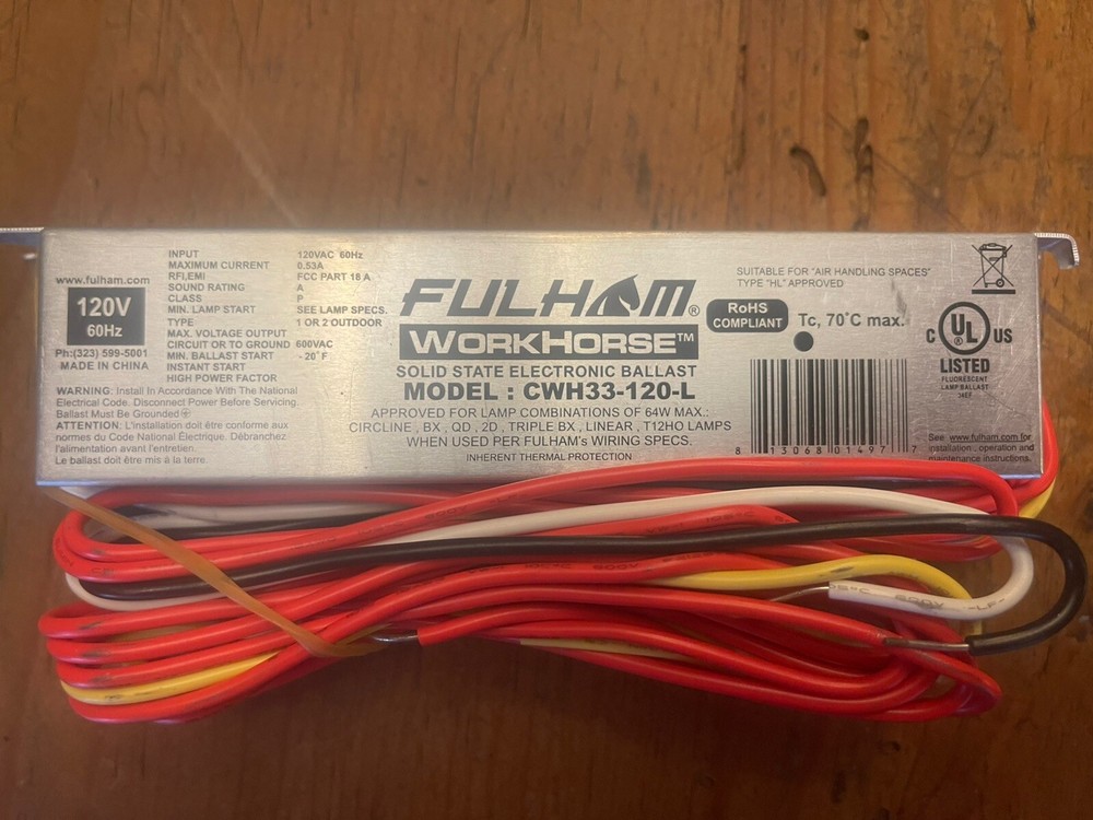 FULHAM WorkHorse Solid State Electronic Ballast Model: CWH33-120-L